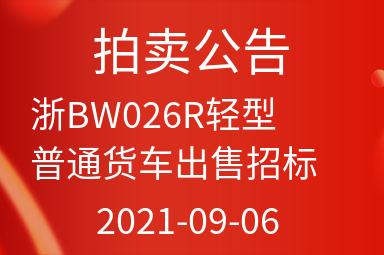浙BW026R轻型普通货车出售招标