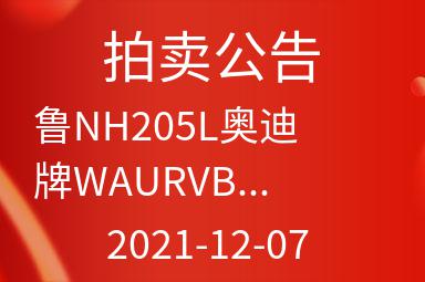 鲁NH205L奥迪牌WAURVB4E轿车出售招标