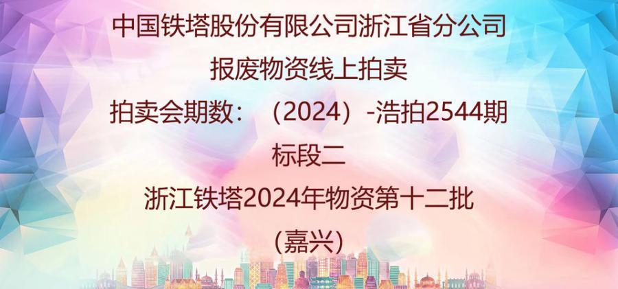 标段二铁塔2024年物资第十二批 网络拍卖公告