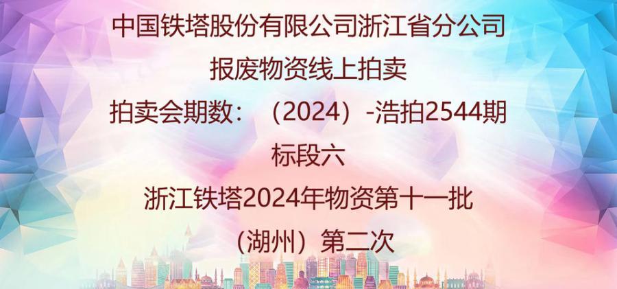 标段六t铁塔2024年物资第十一批 网络拍卖公告