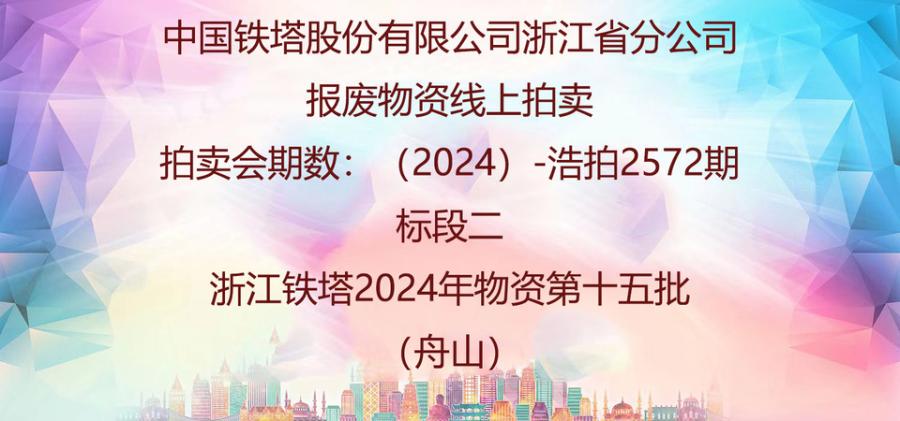 标段二铁塔2024年物资第十五批 网络拍卖公告