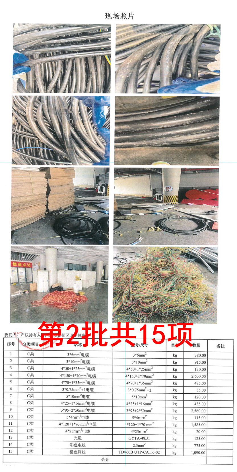 标的1：广州花都东风方舱医院拆除物资一批（共计129项）网络拍卖公告